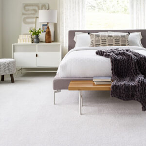 White carpet in bedroom | Off-Price Carpet Outlet